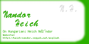nandor heich business card